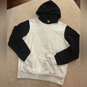 Black & Gray Color-blocked “American Republic” Hoodie w/front Pocket, S